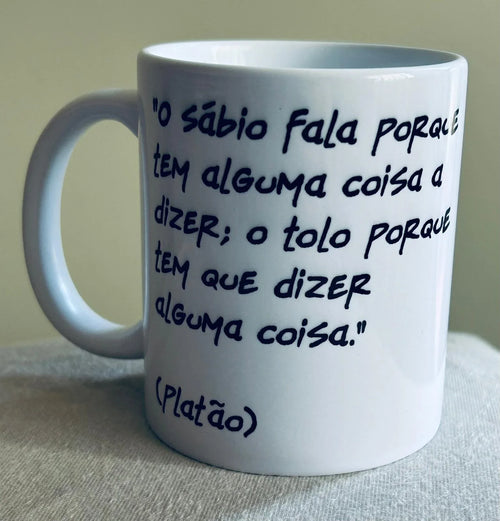 Caneca Platão filósofo personalizada exclusiva Leafar club Collection